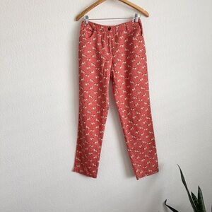 J McLaughlin Cotton Pants Equestrian Horse Pattern Size 8